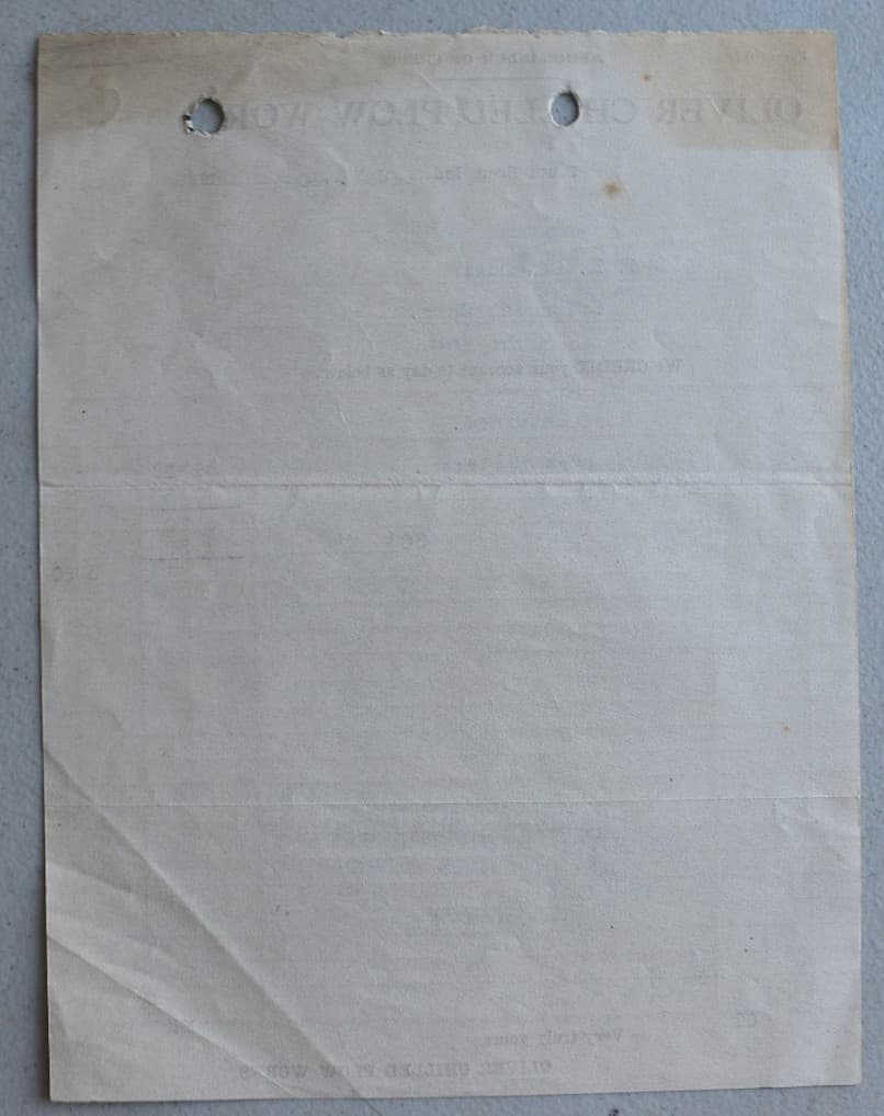 Oliver Chilled Plow Works Vintage 1915 Store Adv. Letterhead South Bend Indiana 2