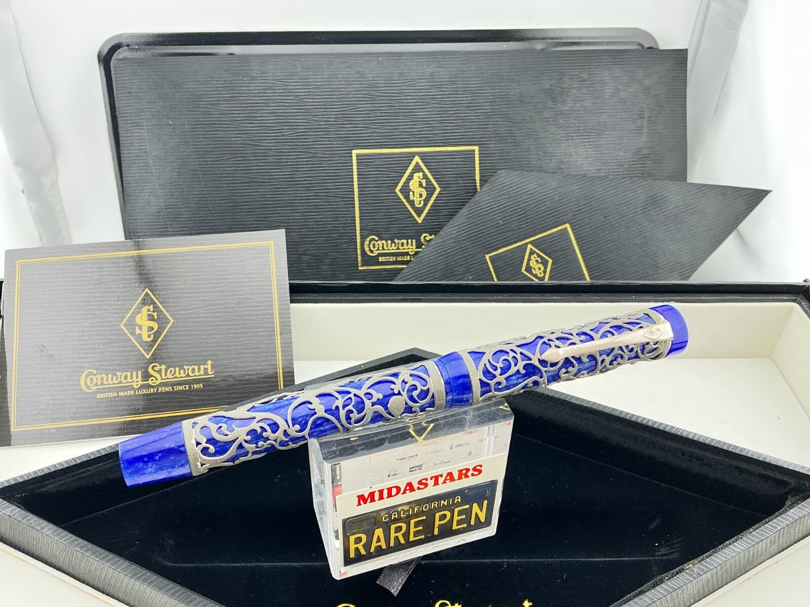 Conway Stewart Chatsworth HENRY SIMPOLE STERLING SILVER BLUE Fountain Pen LE7/25 2