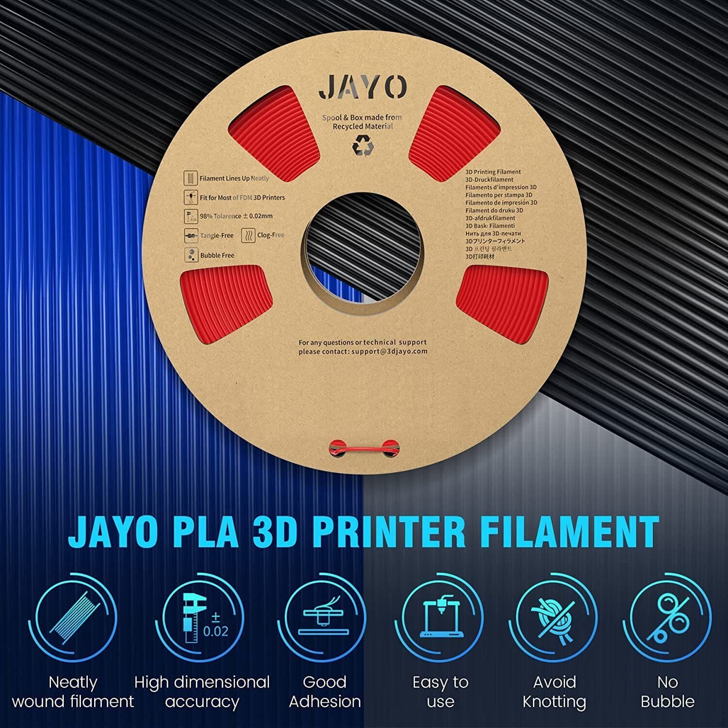 JAYO 1.1KG PLA Clear 1.75mm 3D Printer Filament High Stiffness Low Shrinkage 3