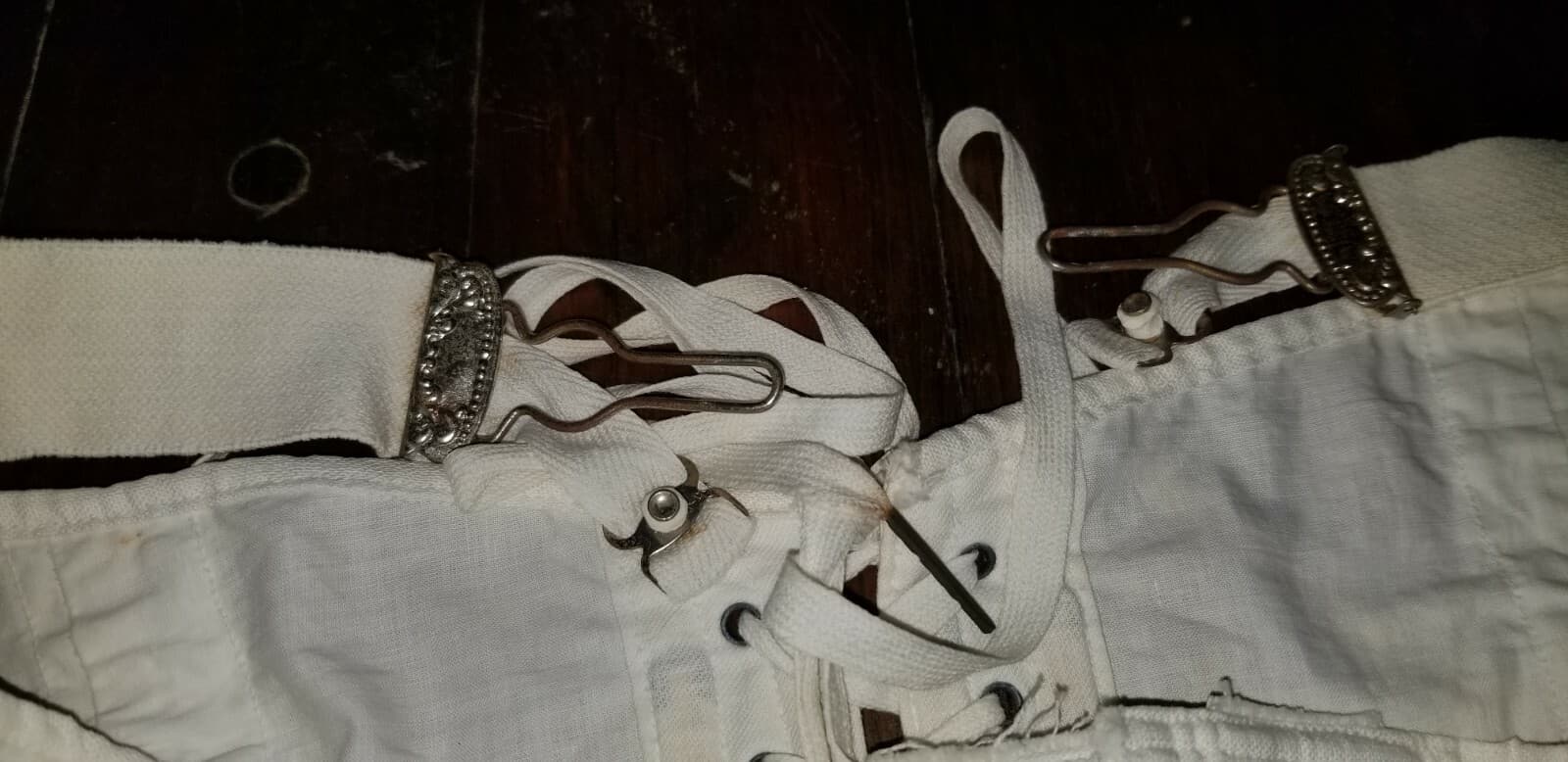 RARE Pat 1909 ANTIQUE H & W EDWARDIAN ladies DRESS CORSET SIZE 24 3