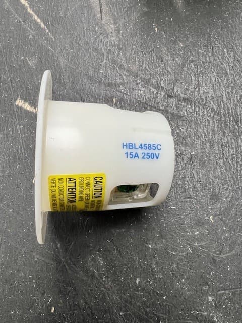 Hubbell HBL4585C, 15A 250V Flanged Receptacle 3