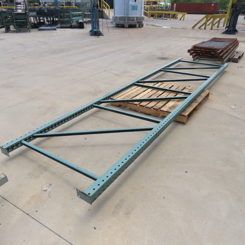 48" x 16' x 3"x3" Teardrop Pallet Racking Upright Leg Welded GREEN 5