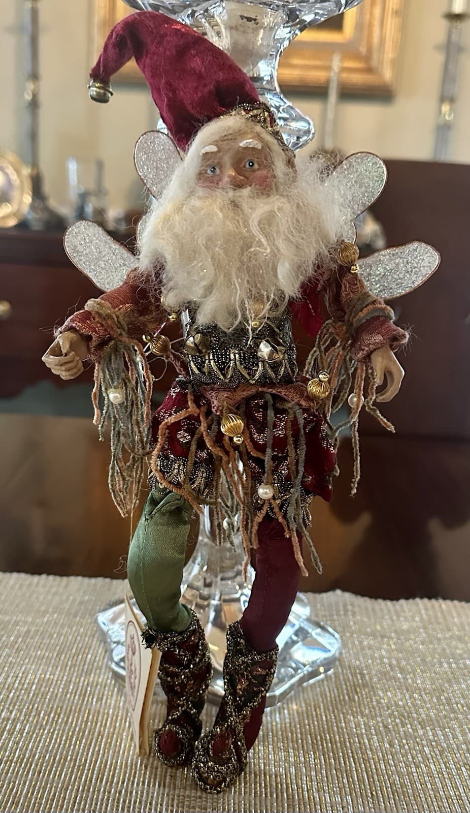 MARK ROBERTS Collection SANTA ELF Jester Patchwork Christmas FAIRY 2