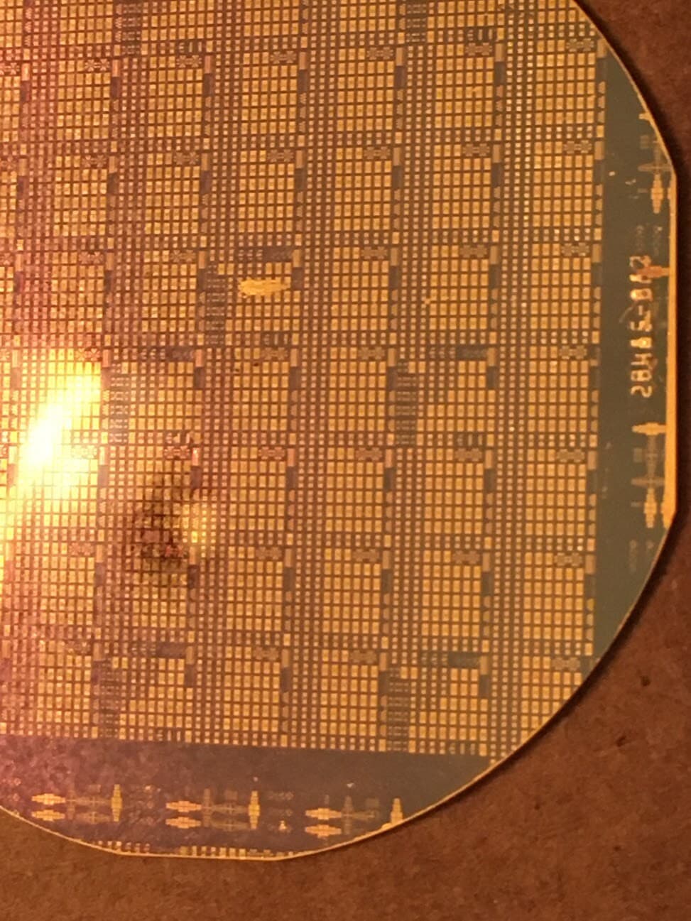 2" Gold Silicon Wafer Unique Extremely Rare RF NAND Vintage CPU Chip 2
