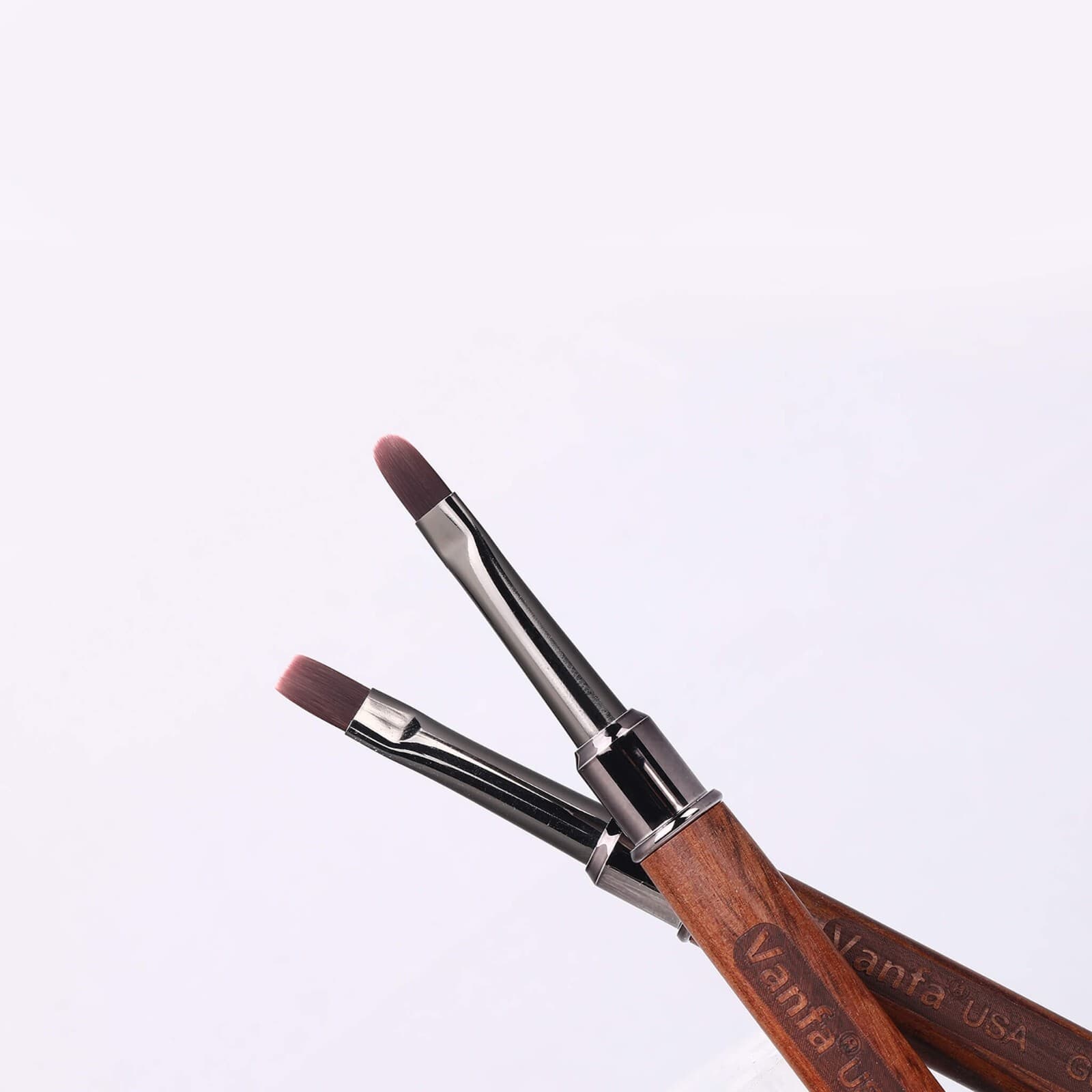 Vanfa Gel Nail Brush set for Builder Gel, Polygel, Hard Gel (1 Oval + 1 Sqaure) 3