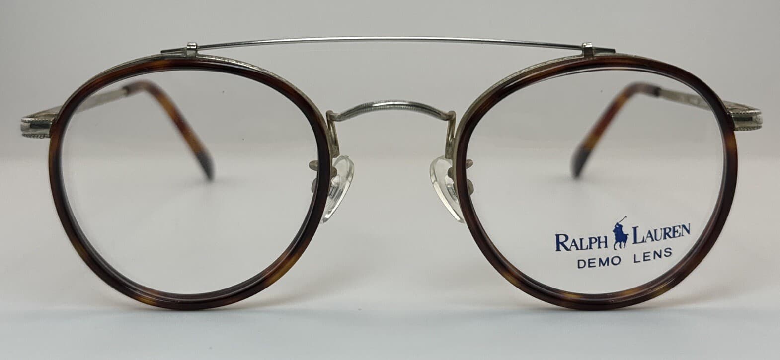 Vintage POLO RALPH LAUREN 536 Eyeglass 90s Round Eyewear Tortoise Antique Gold 2