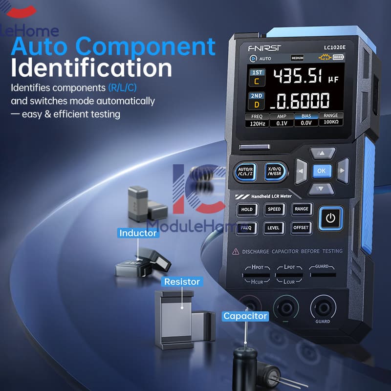 FNIRSI LC1020E High Precision Digital Bridge LCR ESR Tester Resistance Meter 4