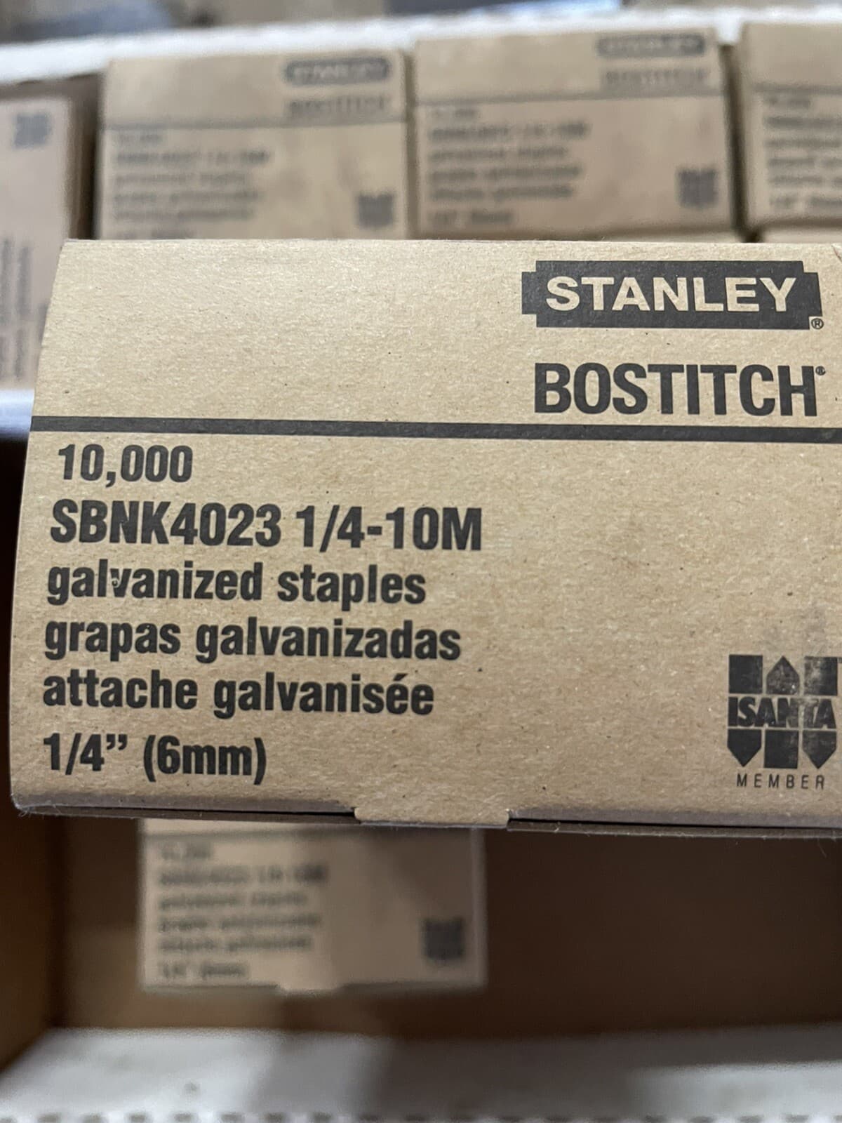 Stanley Bostitch 1/4”-10m Staples SBNK4023  Box Of 10,000 Multiple Available 2