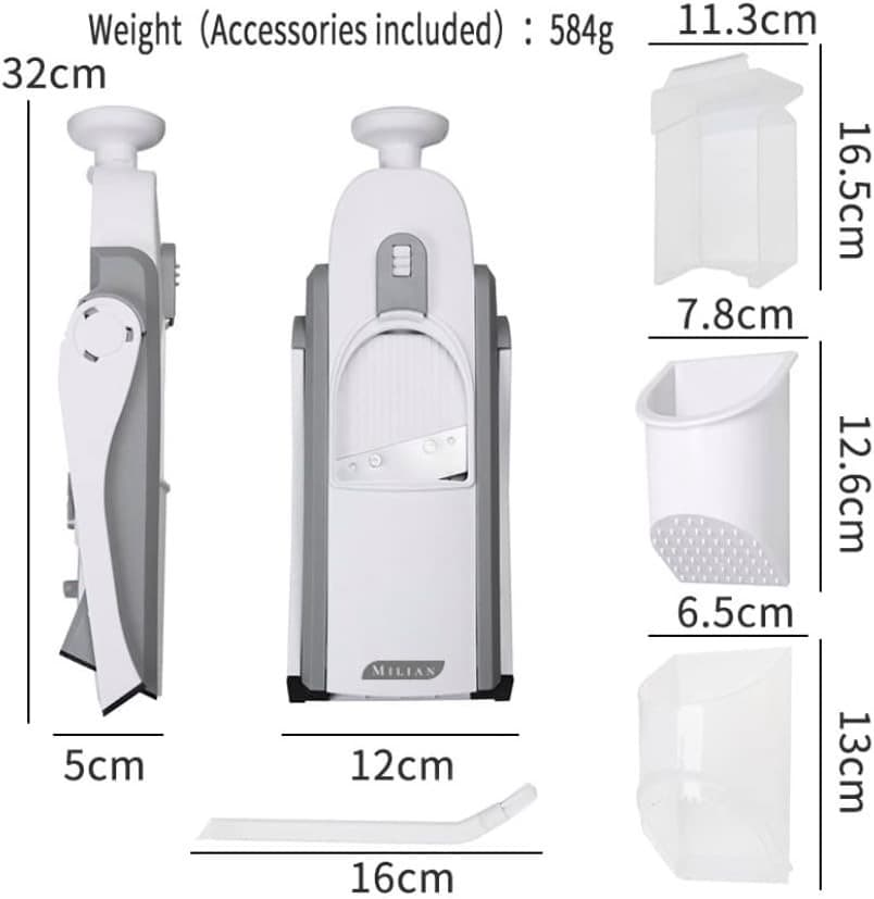 Milian Designs Mandoline Vegetable Slicer Adjustable Food Cutter Safe Upright  3