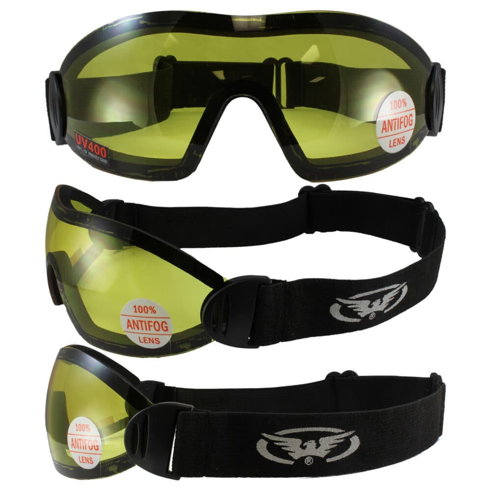 FLARE GLOBAL VISION SKYDIVE SKY DIVING GOGGLES YELLOW 3