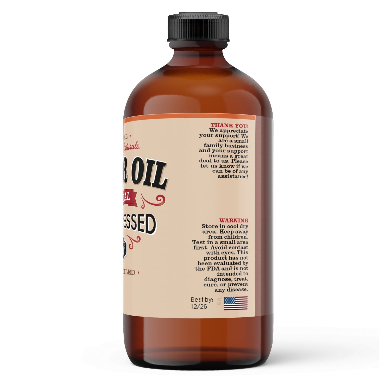 Castor Oil 100% Pure Cold Pressed in Glass Bottle Hair Skin 3