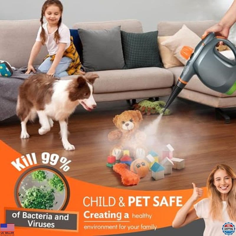 1250W Handheld Steam Cleaner with Detergent Tank & Safety Lock for Versatile Use 6