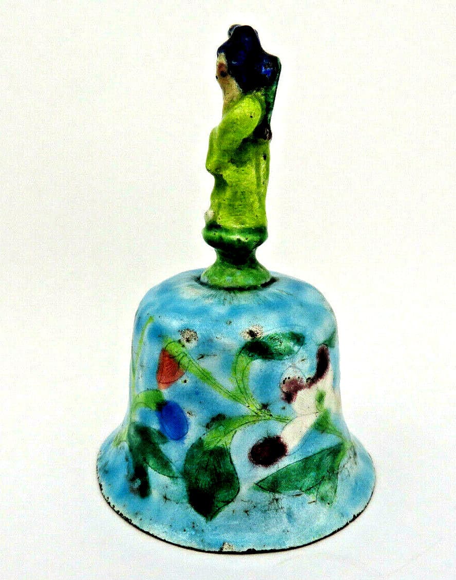 Antique Qing Chinese Enamel Bell ~ Taoist Immortal Figure 4