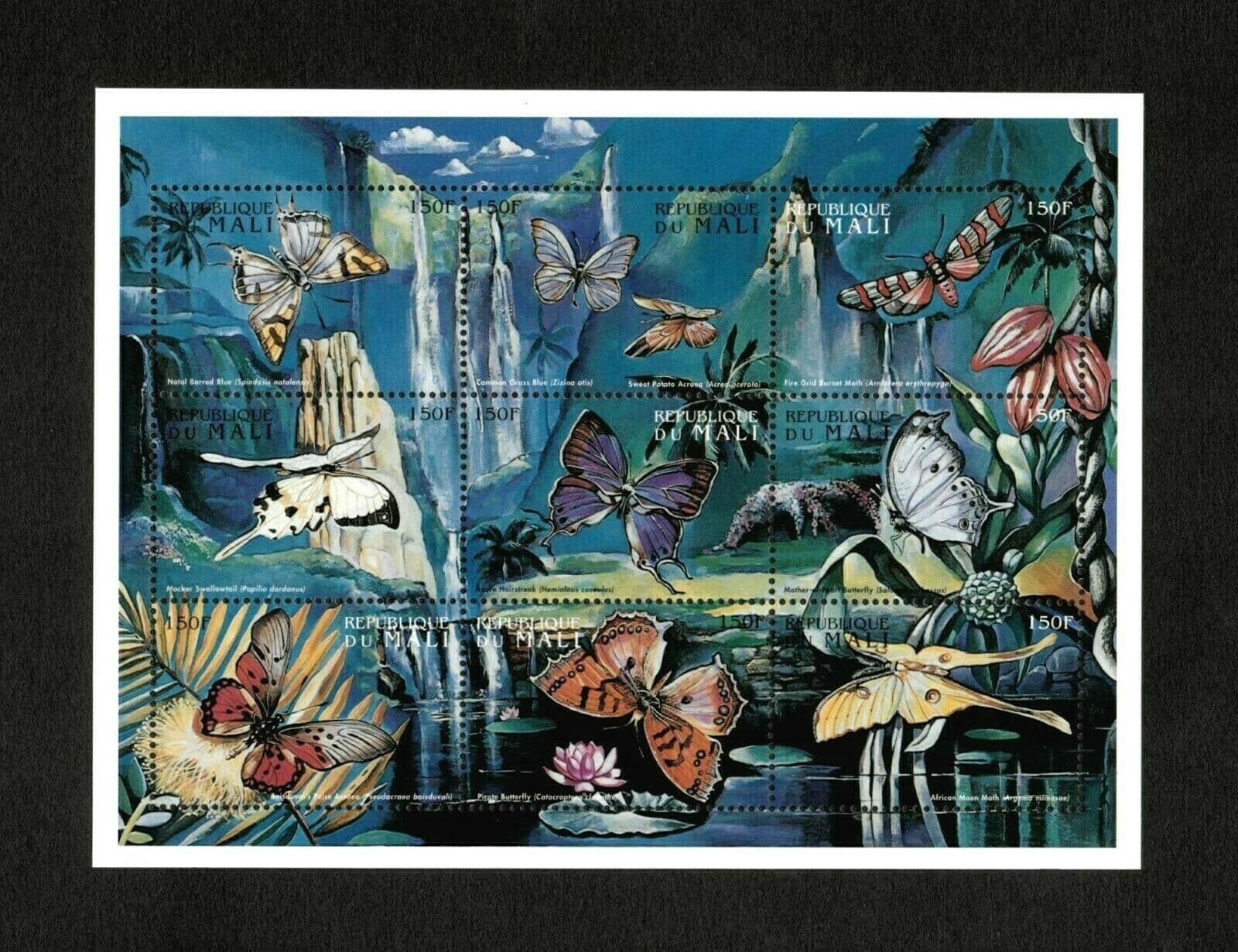 Mali 1997 - Butterflies, Flora, Nature - Sheet of 9v - Scott 864 - MNH