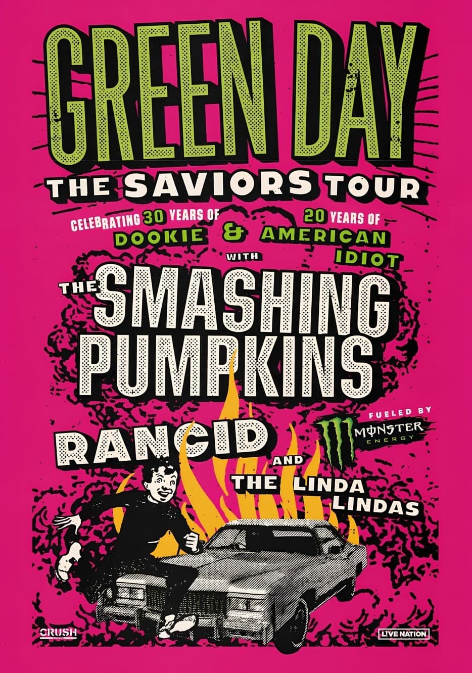 Green Day 2024 box office Concert Poster World Tour 19x13 rancid, pumpkins