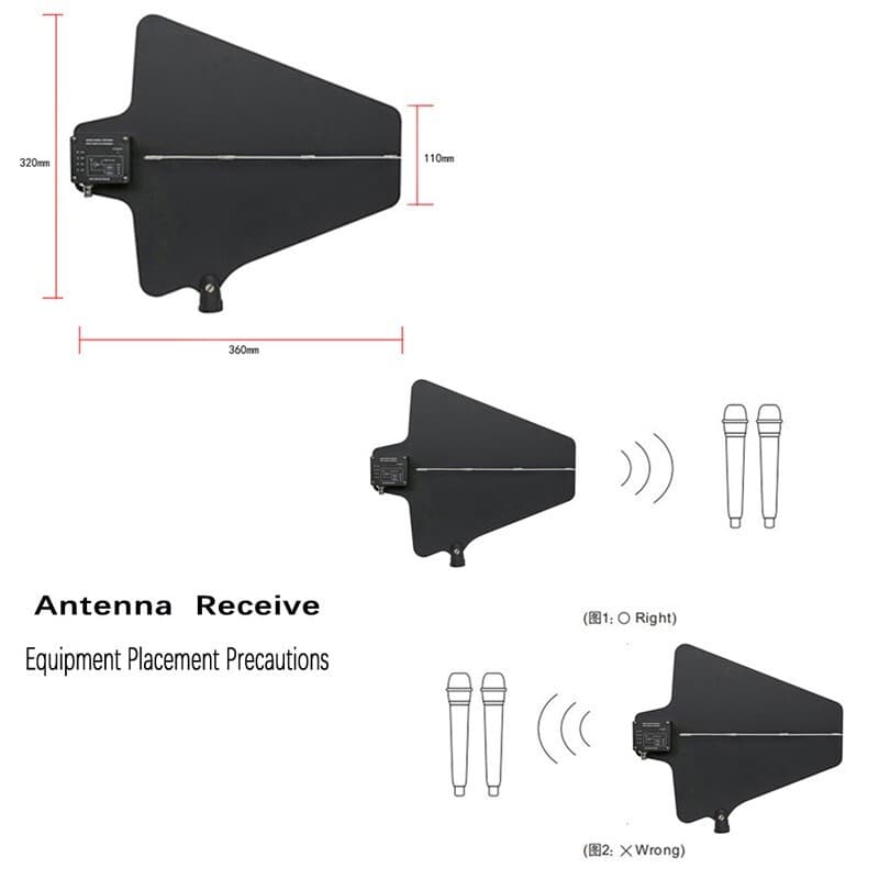 UHF Antenna amplifier Antenna Power Distribution System for Wireless Microphone 4