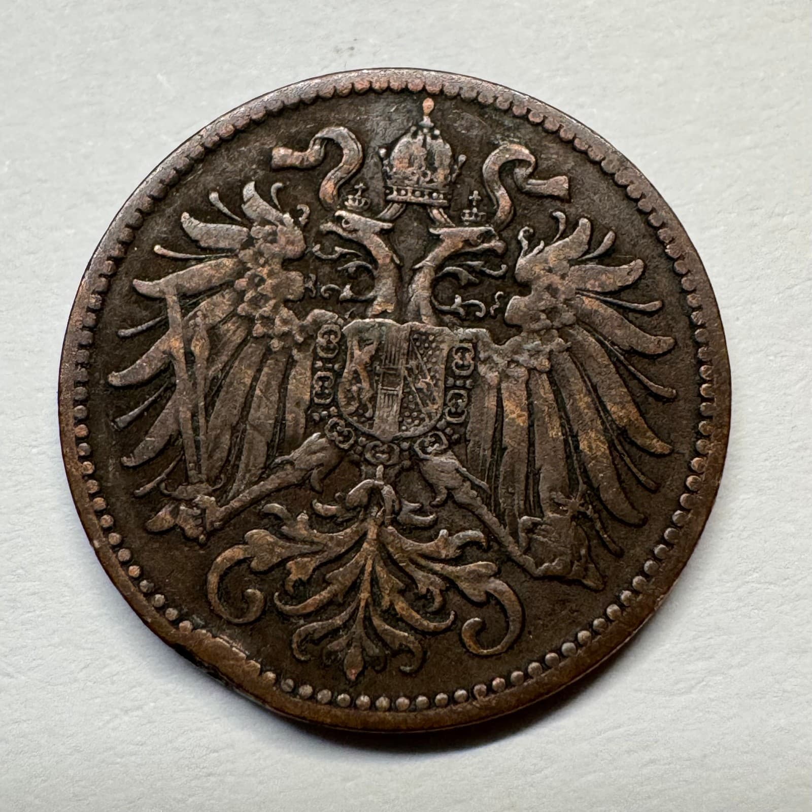 1896 Austria 2 Heller - Coin #C-034 2