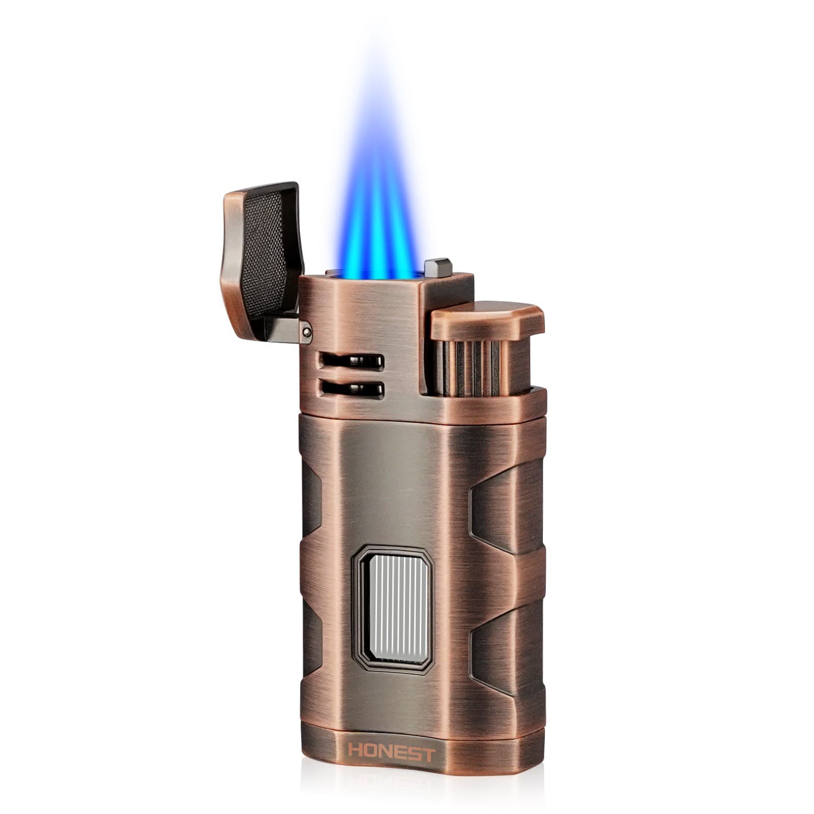 Metal Cigar Lighter Butane 3 Torch Jet Flame Lighter With Cigars Punch Accessor