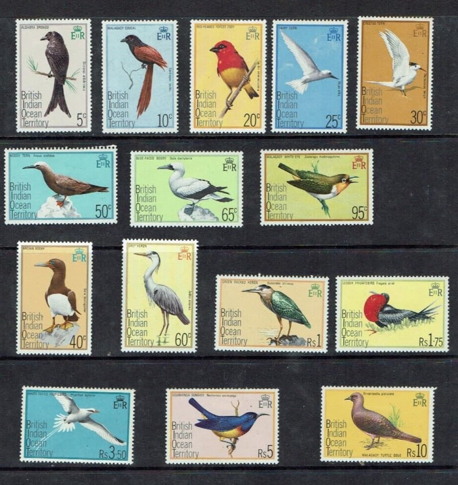 British Indian Ocean Territory: 1975 Birds Definitive Set, Mint Hinged set