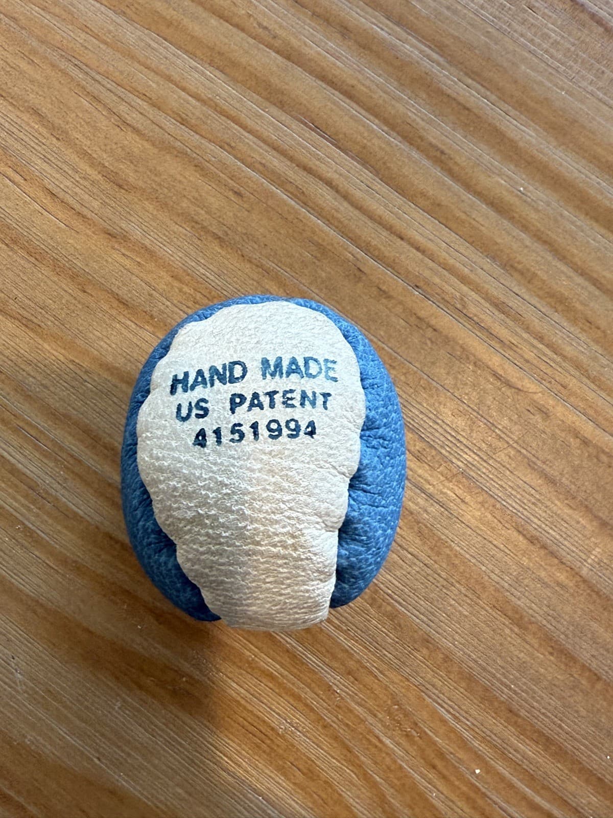 Vintage ORIGINAL HACKY SACK BLUE & White 2-Panel 1980s handmade CLEAN MINT 3