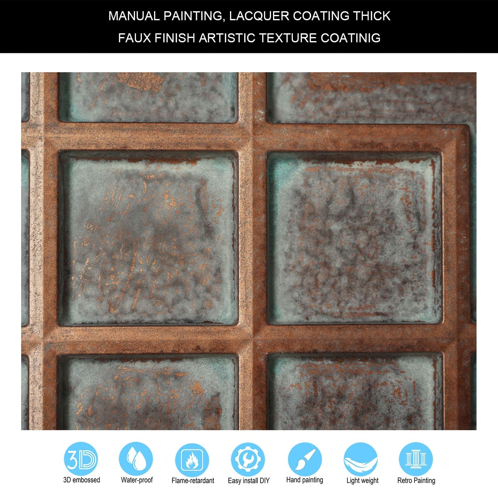 Drop in ceiling tile 3D Embossed wall panels PL82 Weather copper 10pcs/lot 3