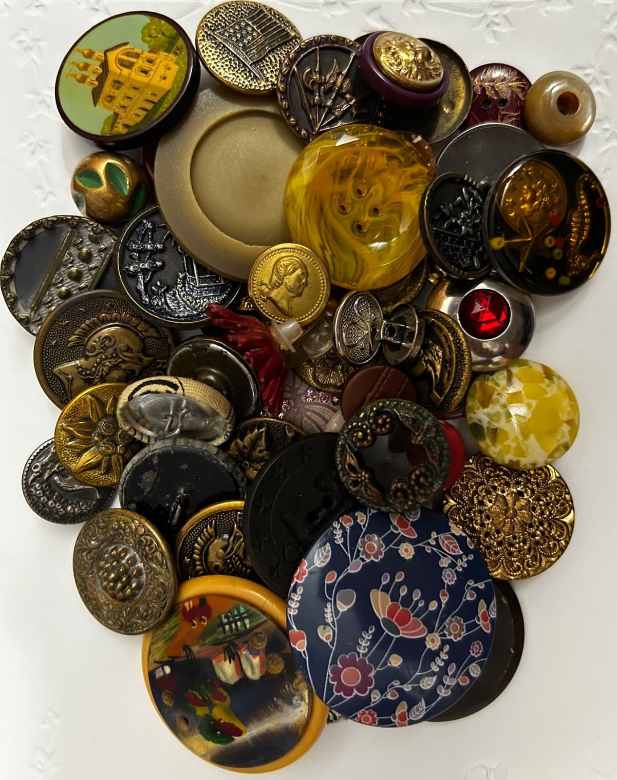 Old Collectors 50 Poke Buttons  Lot #12