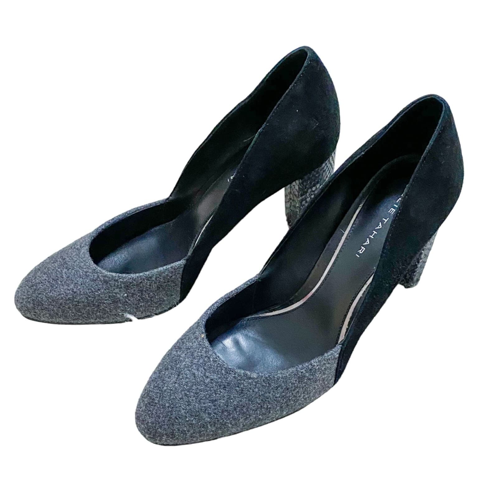 Elie Tahari Evon pumps with snake block heel, Size 38.5 EU 4