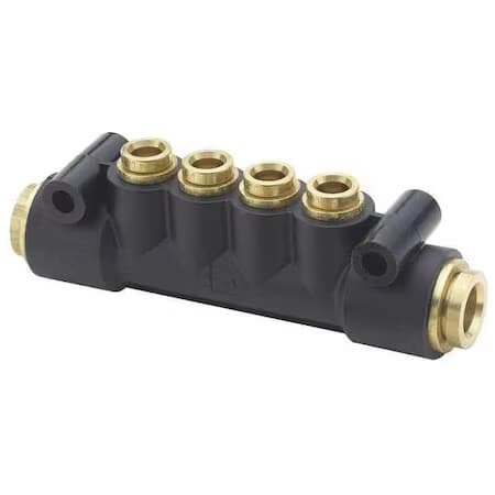 Parker 24M-6-6 Manifold, 3/8 In. Outside Dia., 6.49 In. L
