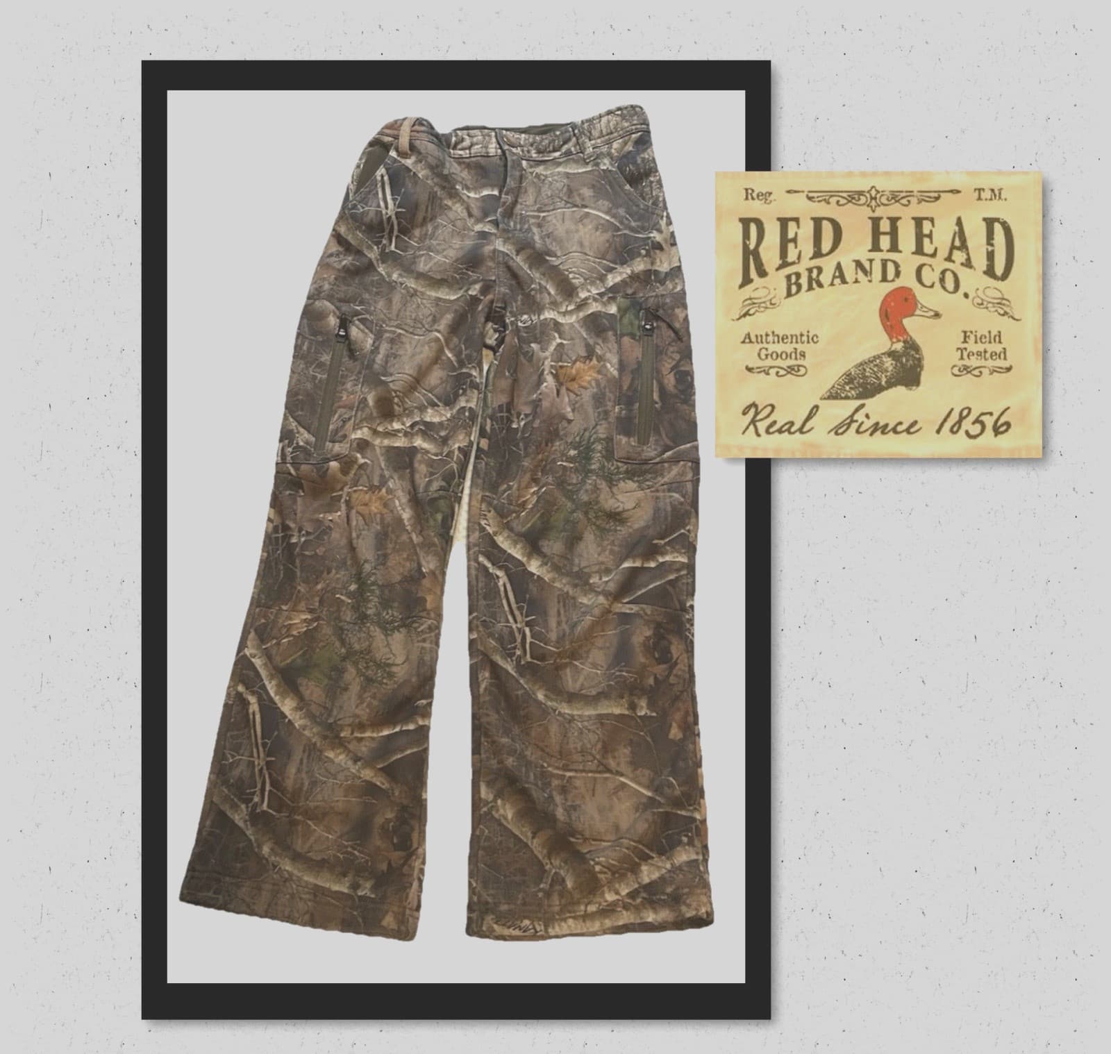 Red Head Camo Pants Boys Youth Large Hunting Camping Outdoors Hike Adjustable Wa