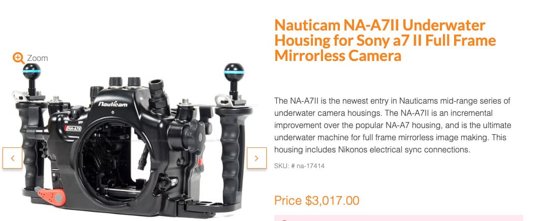 Nauticam NA-A7II Underwater Housing for Sony a7 II Full Frame Mirrorless Camera 2