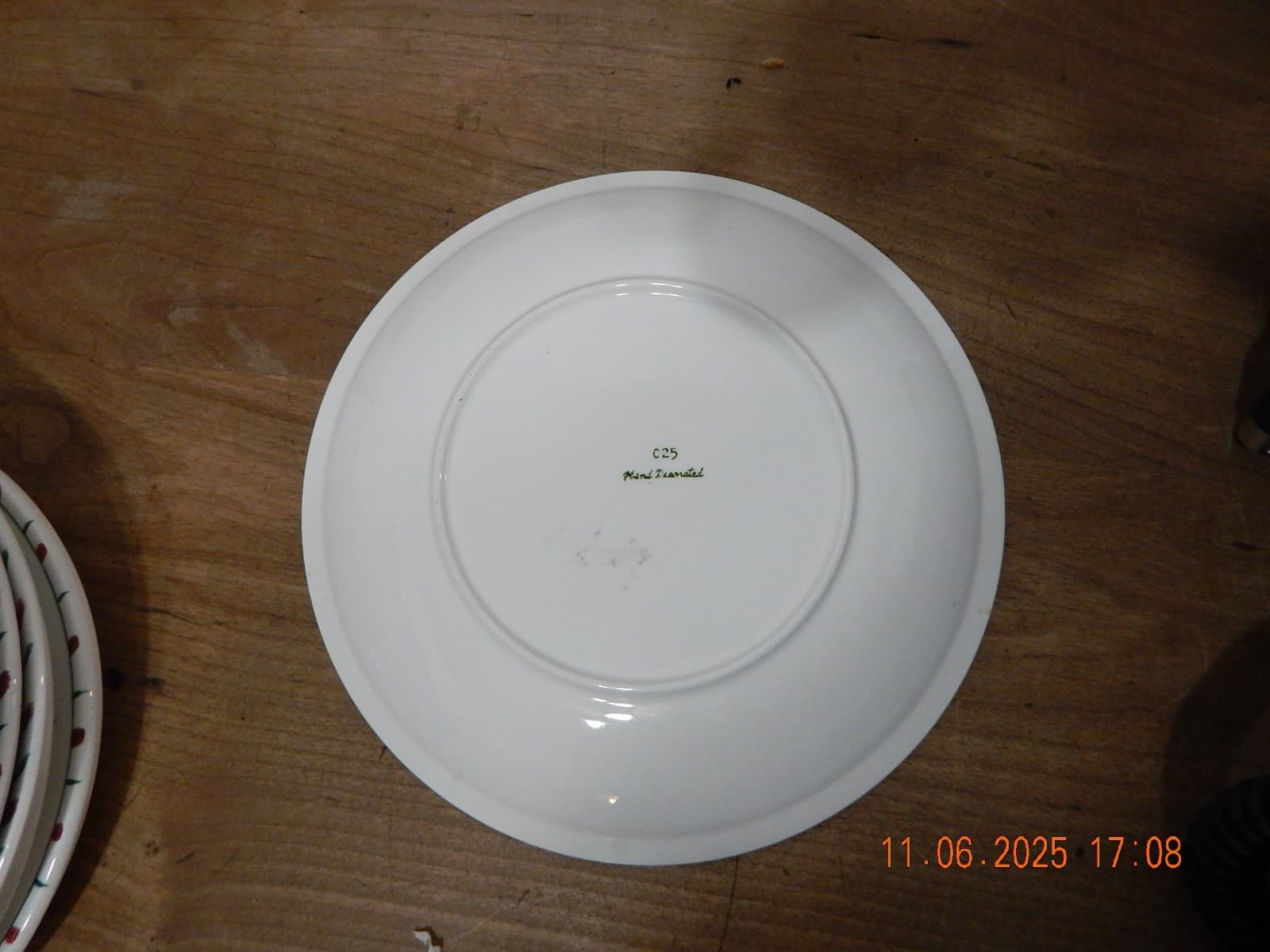 Vintage LEFTON Ceramic Christmas Holly Candy Cane 9" Plate 2