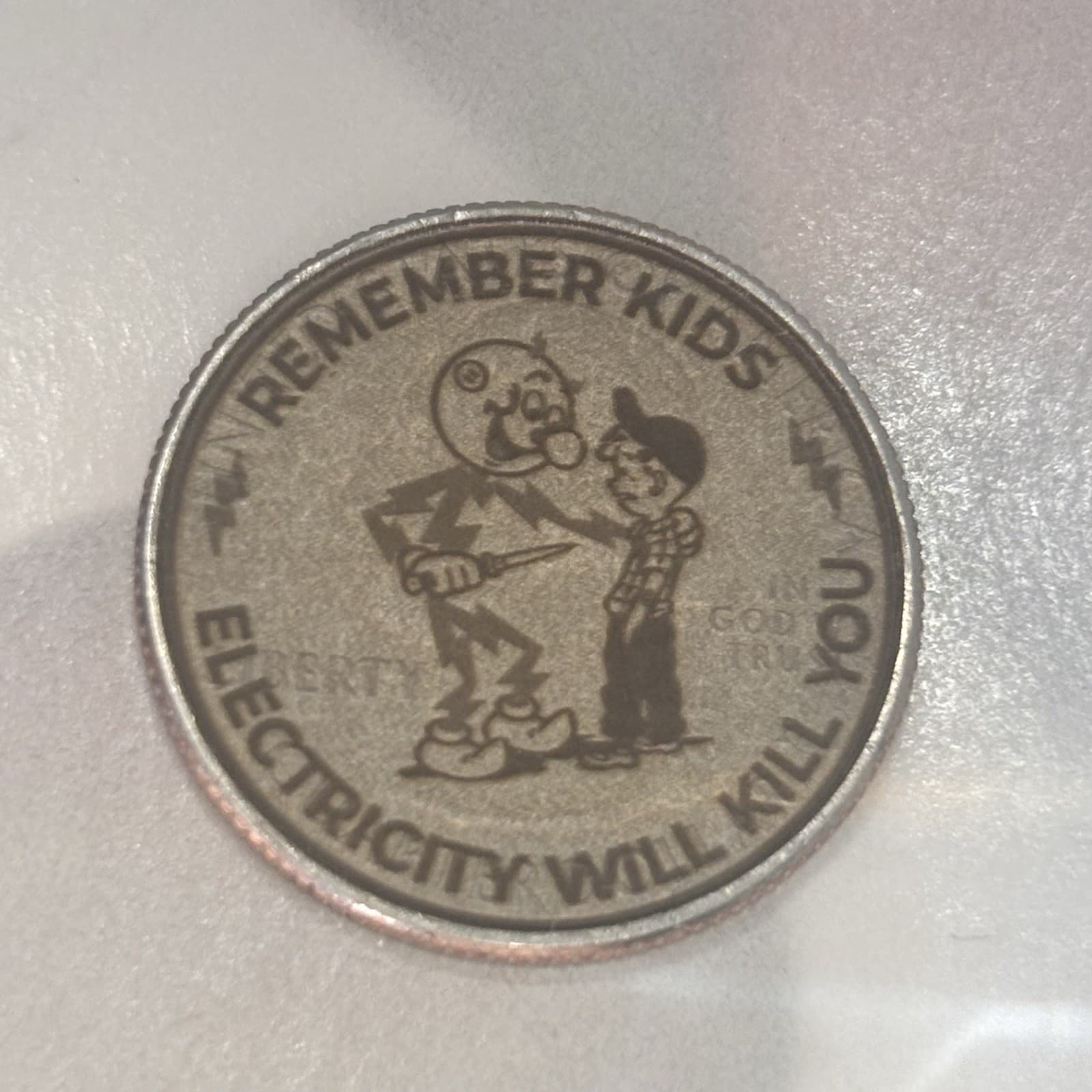 HOBO Nickel Folk Art Love Token Engraved Coin Electrician sparky