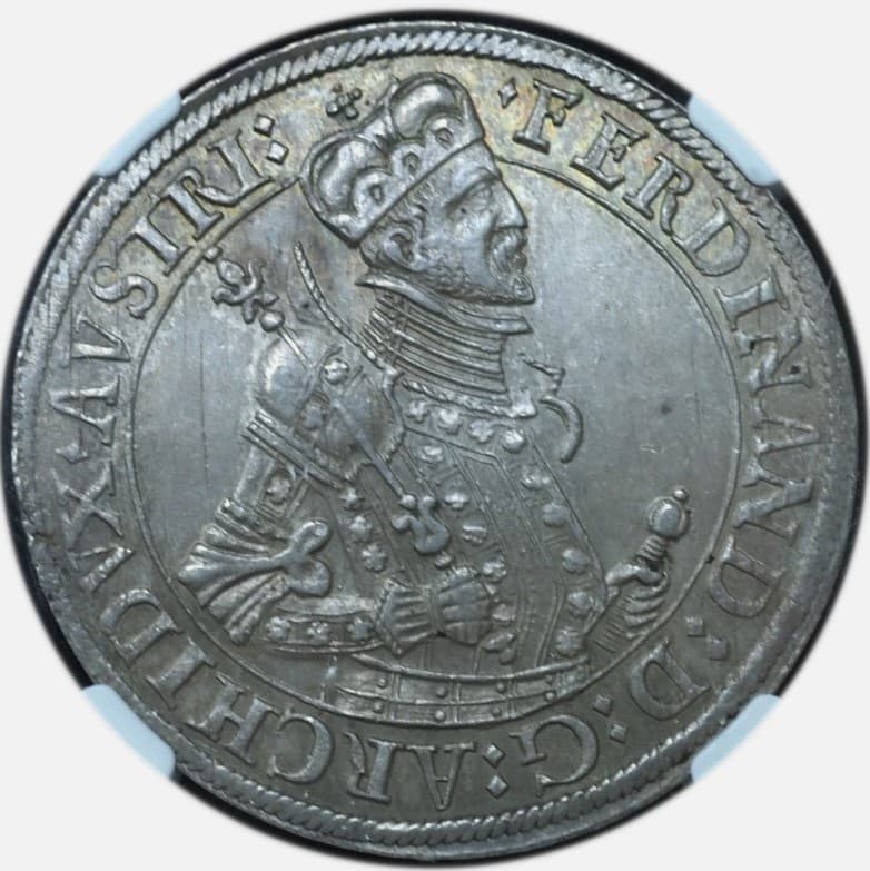 1564-95 Austria Hall Thaler or Taler Silver NGC MS63 GEM w/ HD Video - Beauty! 3