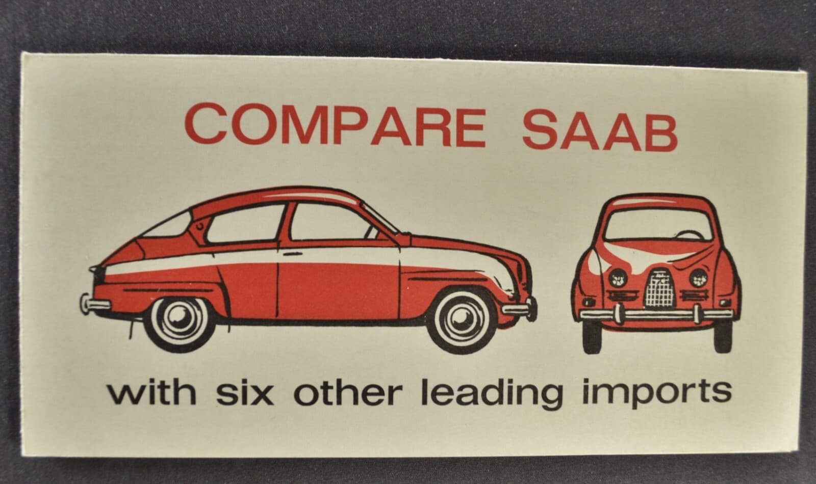 1964 Saab 96 Sedan Comparison Brochure Folder Excellent Original 64