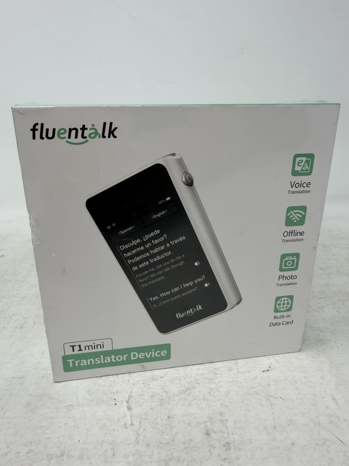 Fluentalk by Timekettle, T1 Mini Translator Device No WiFi Needed, Built in 1...