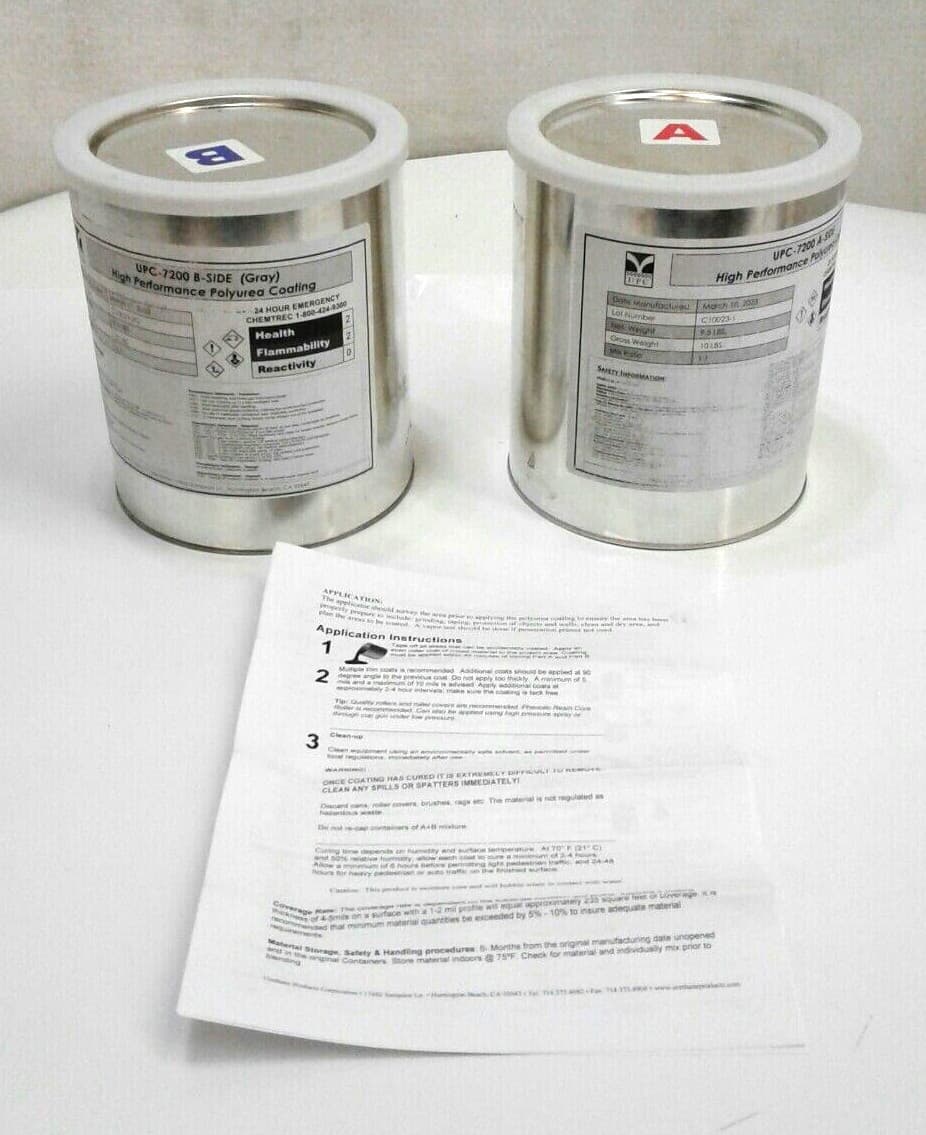 UPC 7200A & 7200B Side Gray Aliphatic UV Stable High Perform Polyurea Coating