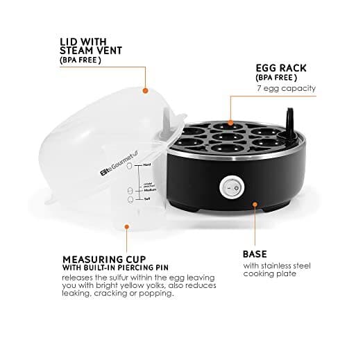 Elite Gourmet 7-Egg Electric Cooker - Versatile Soft to Hard Boil 3