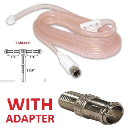 FM ANTENNA WITH QUICK PUSH ADAPTER CONNECTOR F TYPE CONNECT MALE COAX COAXIAL 