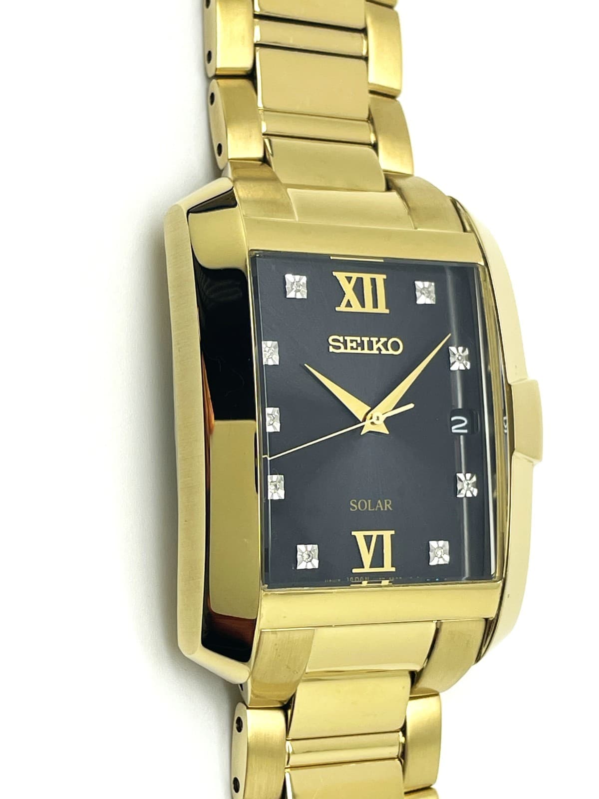 SEIKO MEN'S V157-0CC0 NOT-WORKING SOLAR 9 DIAMOND ANALOG 50M WATCH SNE462 3