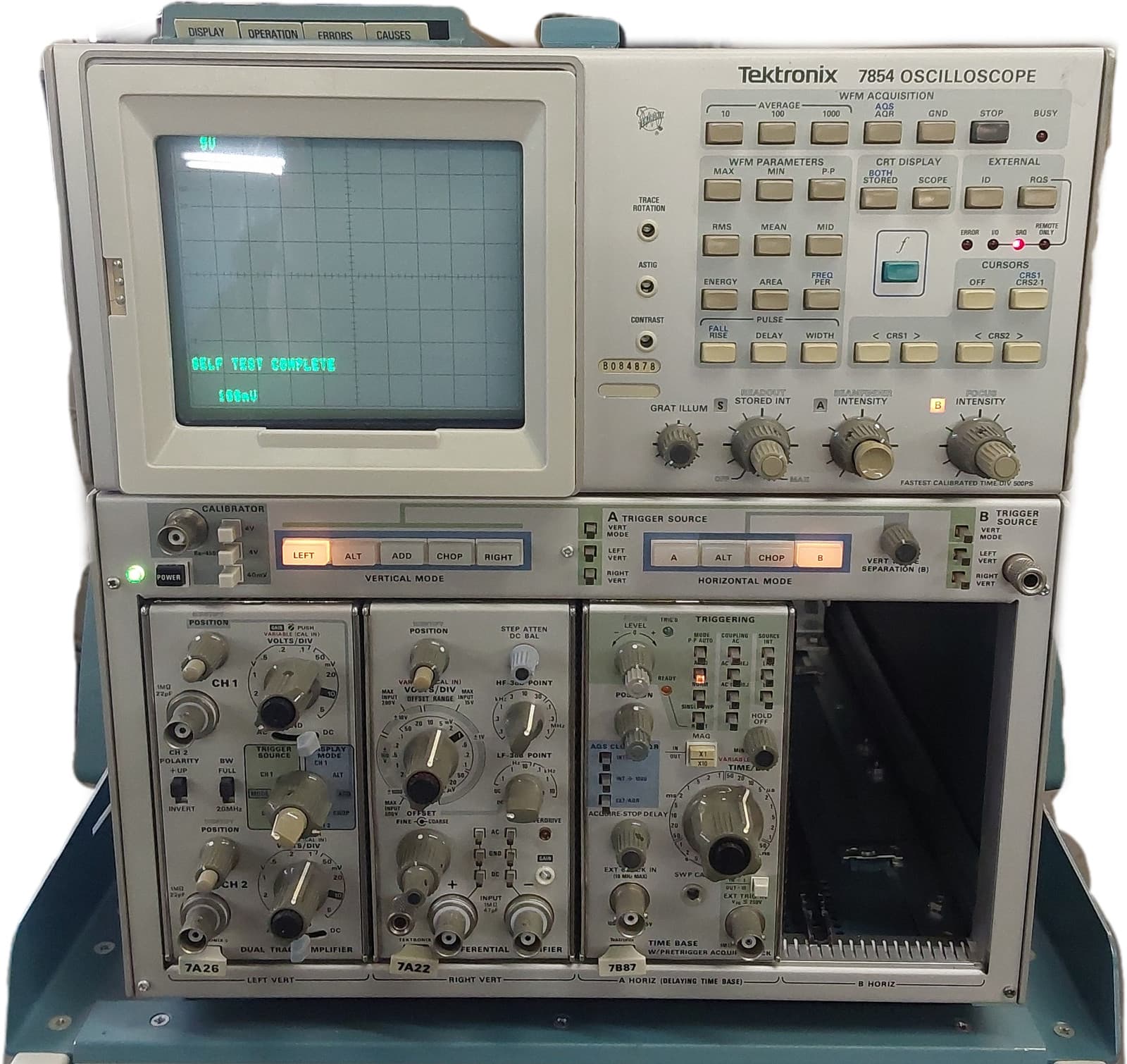 Tektronix 7854 Analog Oscilloscope w/7A36 7A22 7B87 Calc + Cart  3