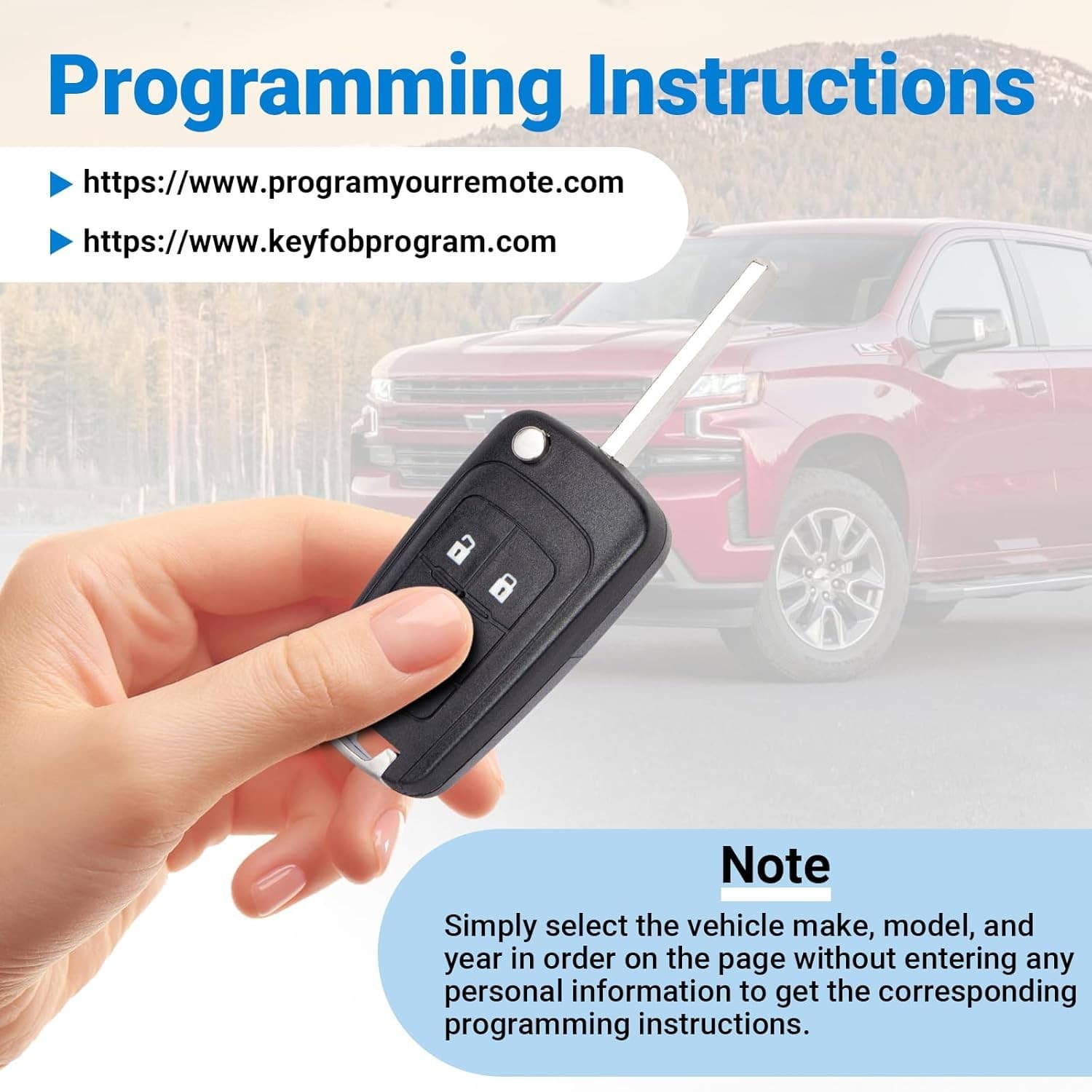 Car Key Fob Keyless Entry Remote Compatible with 2010-2019 Chevy Cruze/Camaro/Im 4