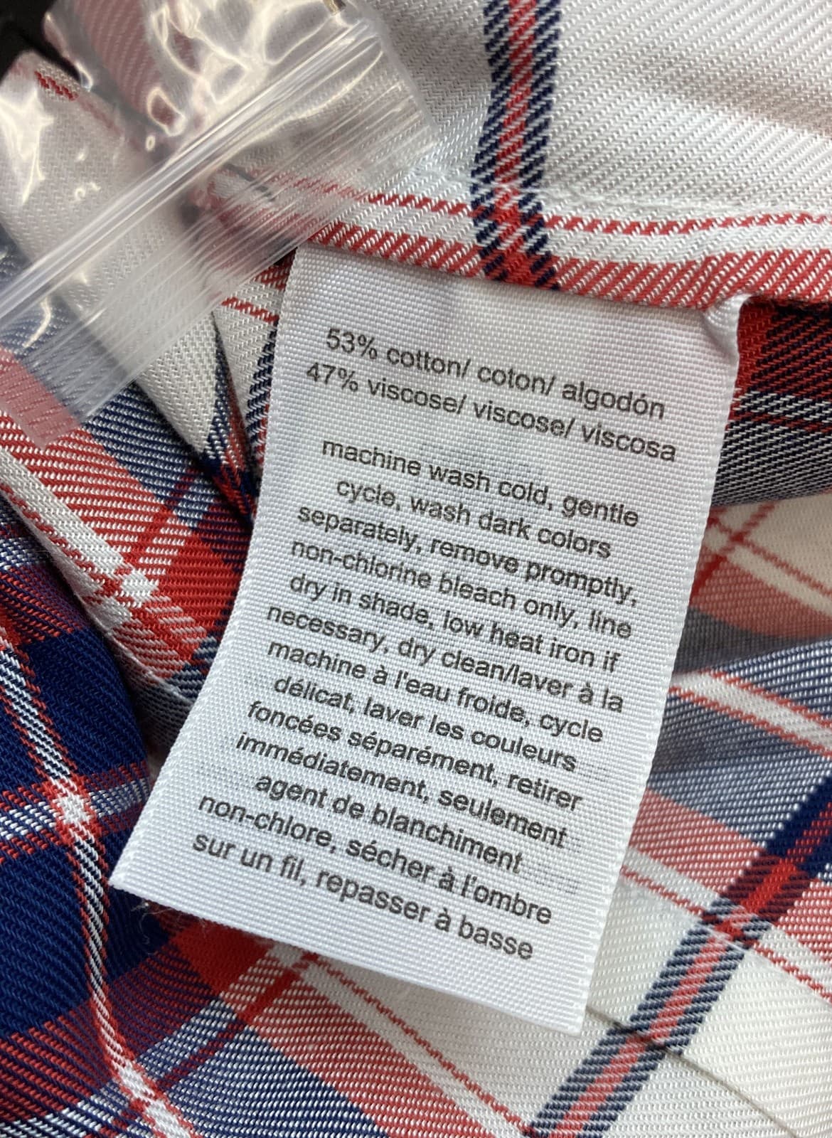 Tommy Hilfiger Red White Blue Plaid Heritage Button Down Shirt Women's M NWT 5