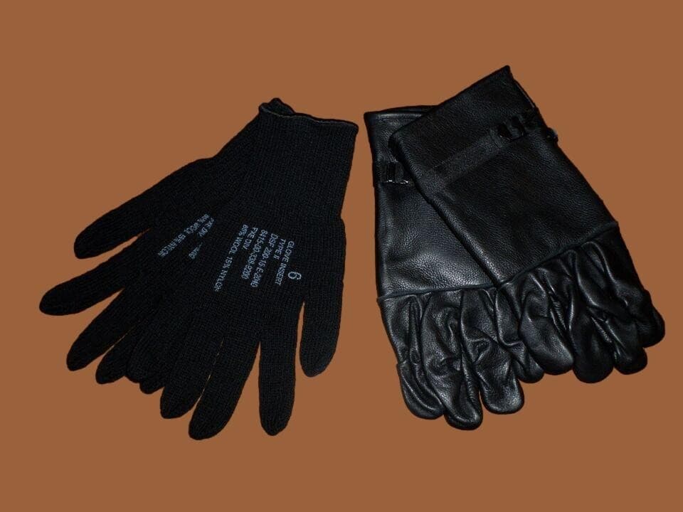U.S MILITARY STYLE D-3A LEATHER GLOVES COLD WEATHER SIZE 6 X- LARGE W/LINER