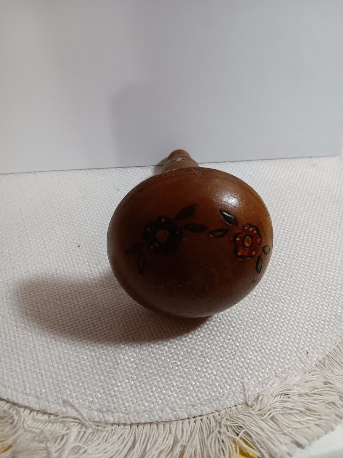 VINTAGE WOODEN FLORAL TREEN DARNING MUSHROOM SOCK MATERIAL REPAIR TOOL SEWING!!! 4