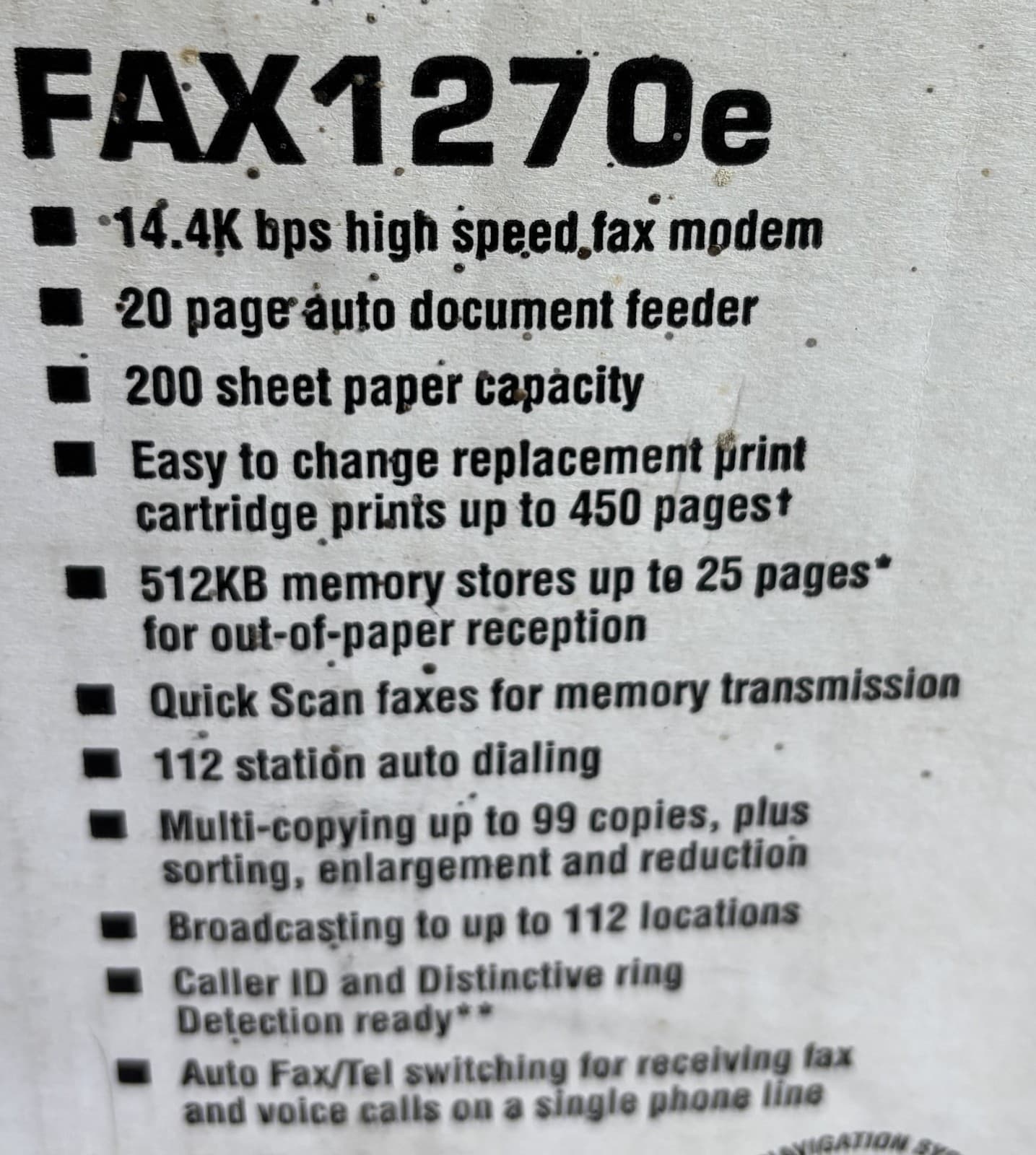 Brother IntelliFAX 1270e Plain Paper Thermal Fax Phone Copier Factory Refurb 4