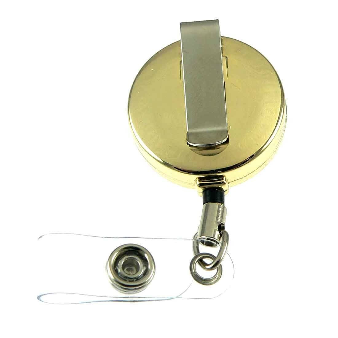 Corrections Officer 7 Point Star Badge Reel Retractable ID Card Holder Gold 3