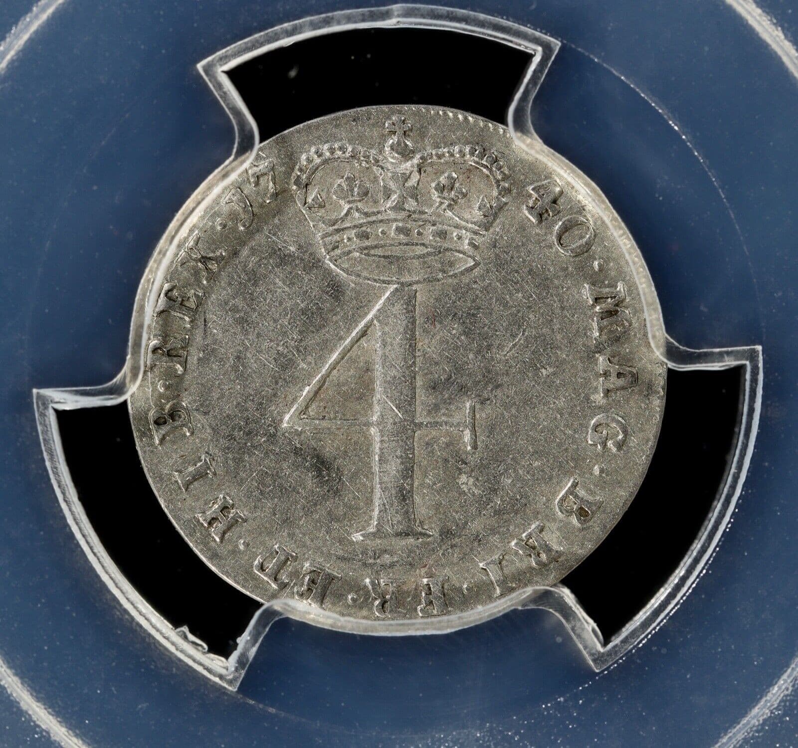 1740 George II Great Britain Silver Maundy 4 Pence 4D PCGS AU 55 S-3712 A 4