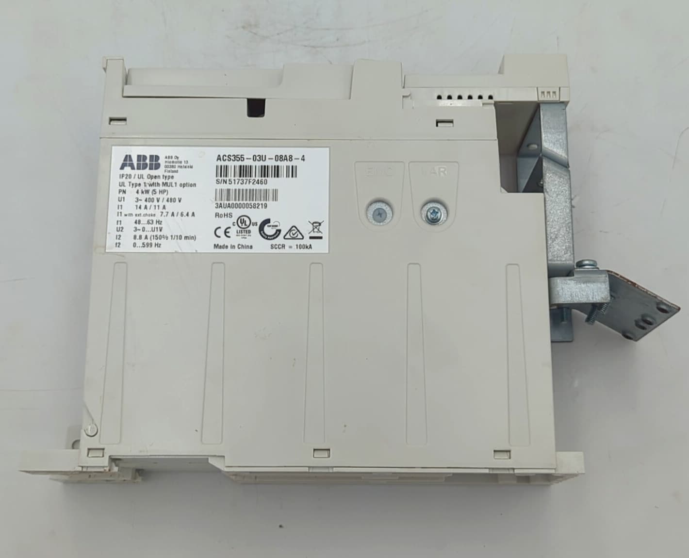 ABB ACS355-03U-08A8-4 VFD, 5 HP, 380-480V w/FENA-01 E-NET Used 2