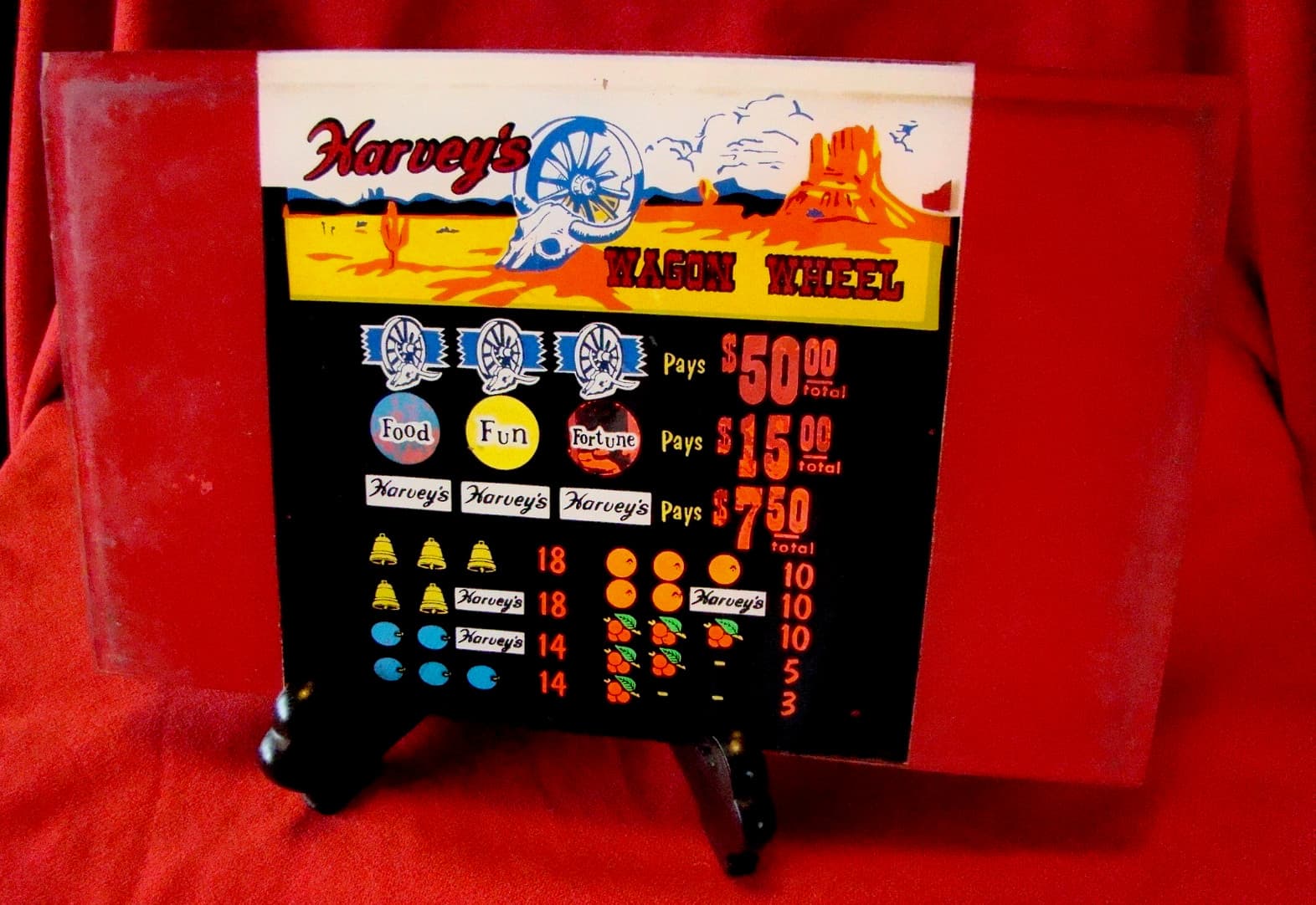 1960s - Harvey's - Lake Tahoe - Wagon Wheel - Casino - Slot Machine Topper -L@@K
