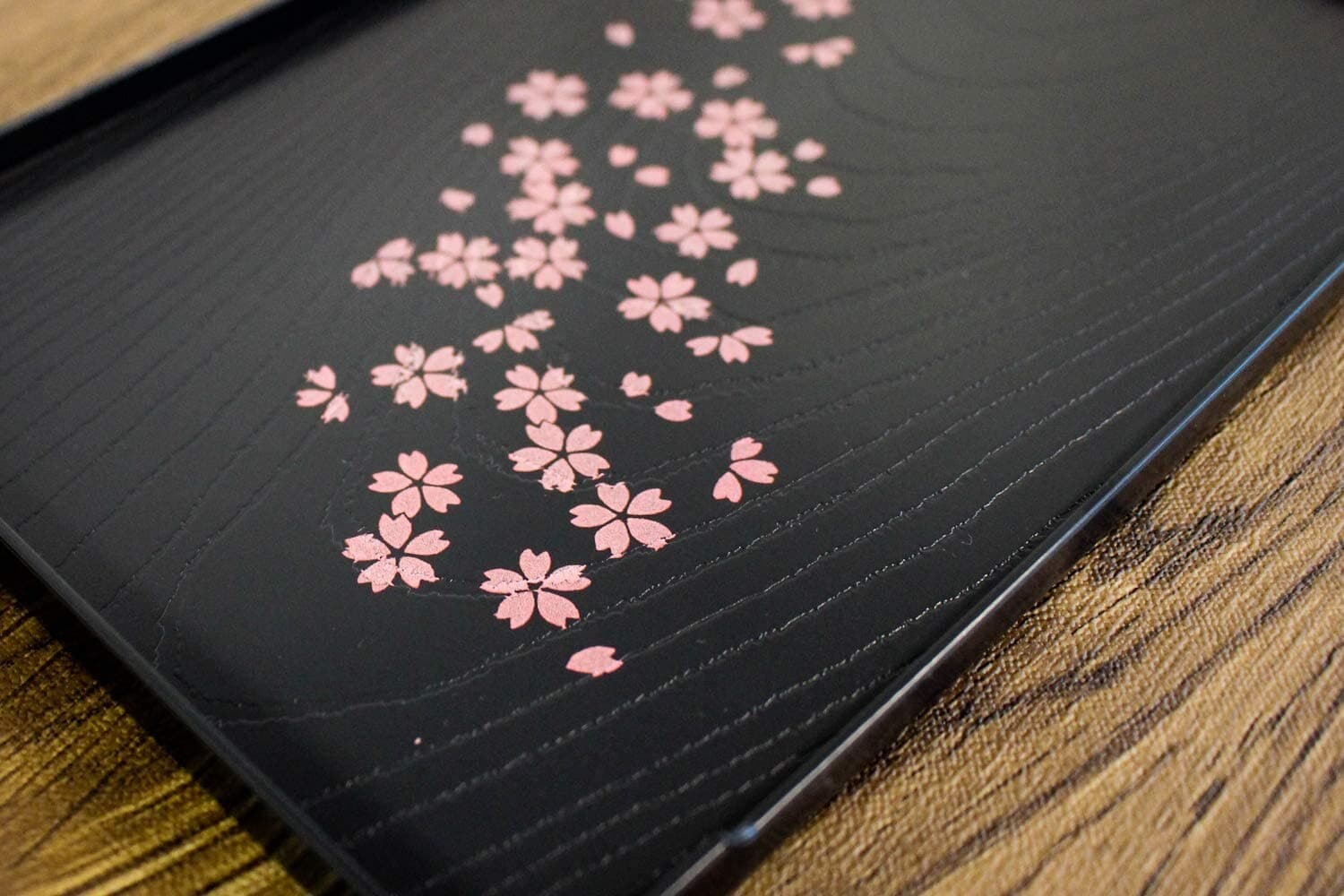 Set of 2 Cherry Blossom Plastic Lacqured Tea Sake Sushi Serving Trays 4826x2 5